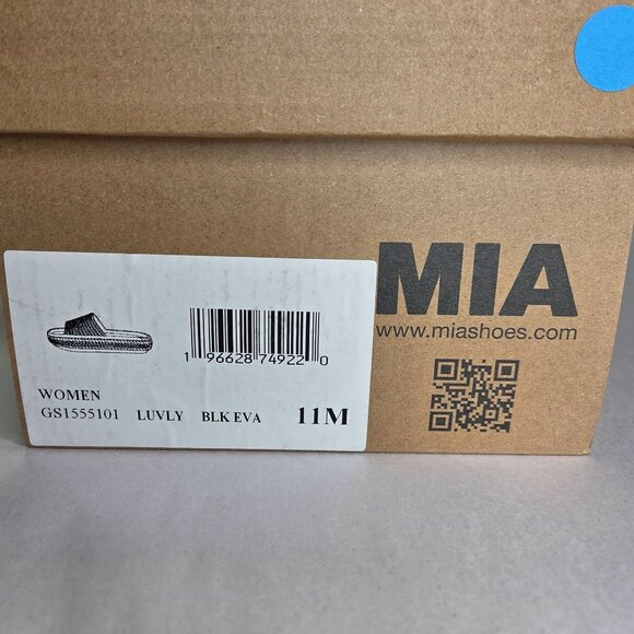 NWT MIA Women's Luvly Black Slip-On Pool Flats Slides - Picture 5 of 6
